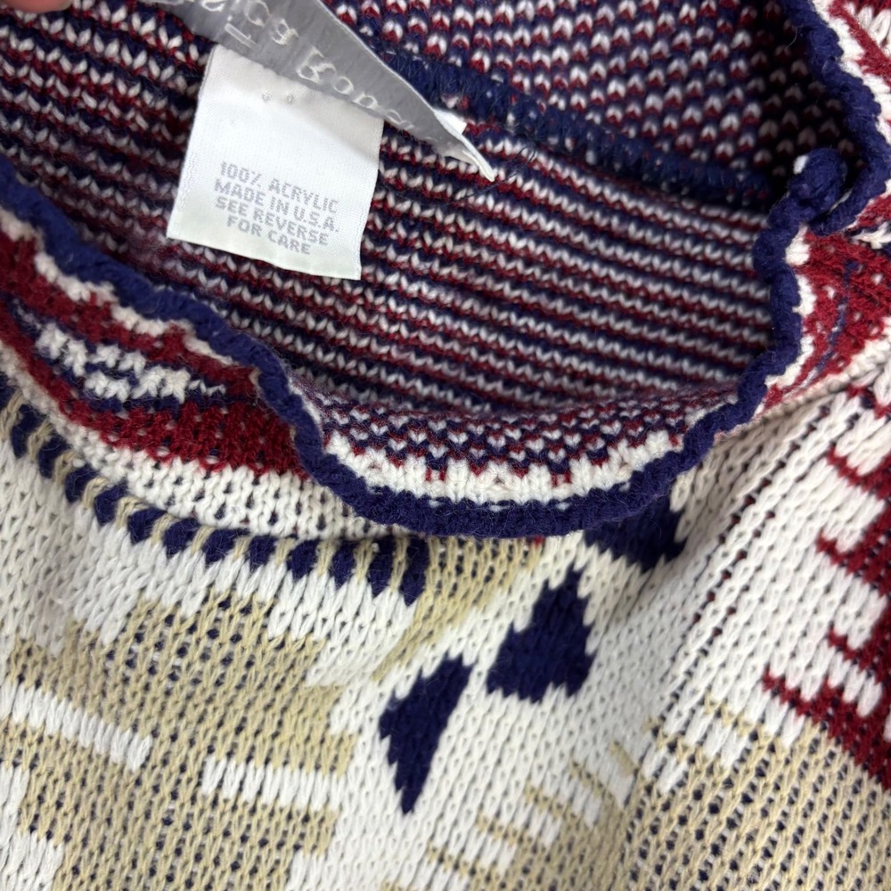 Vintage 90s Jessica Roberts Oversized Southwestern Sweater Women Large Geometric - Picture 3 of 12